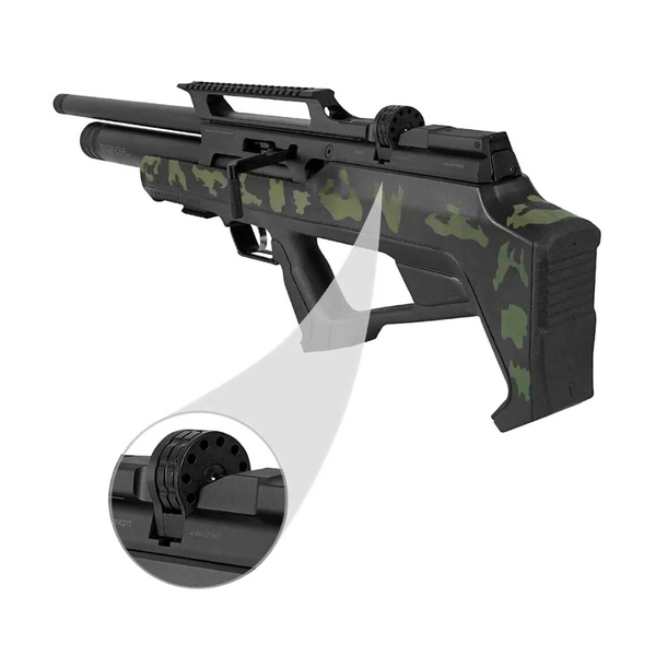Carabina de Pressão PCP Effecto Zeon Camuflada Green Bullpup 5.5mm