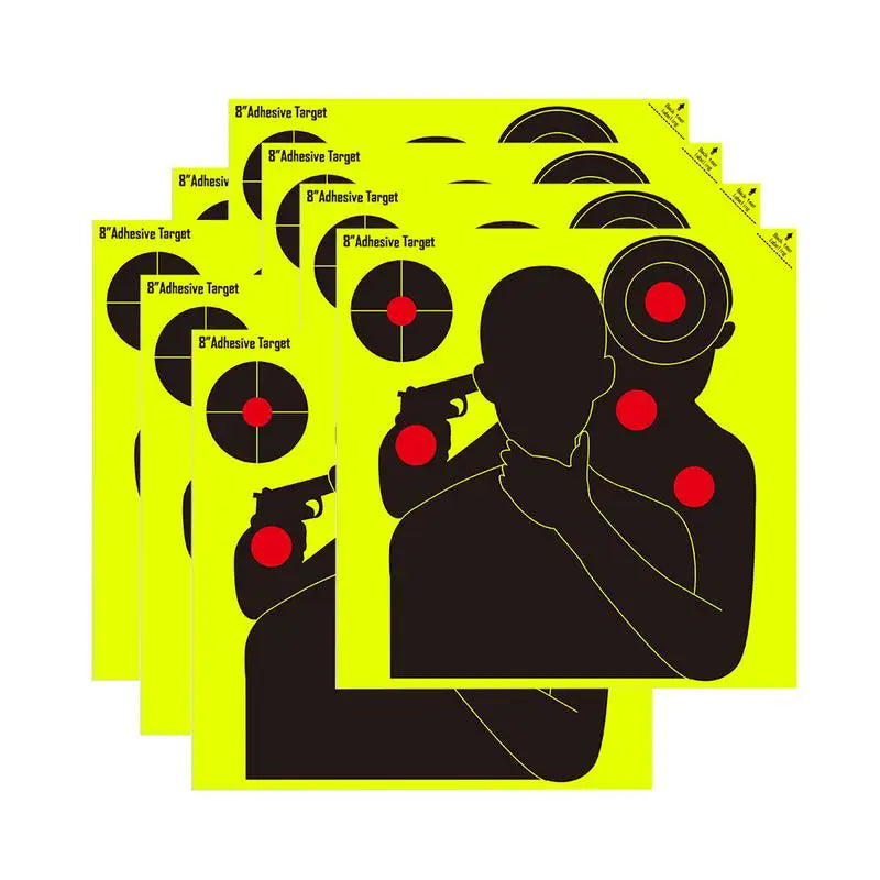 Alvos adesivos fluorescentes 8” (10/30 unid.)