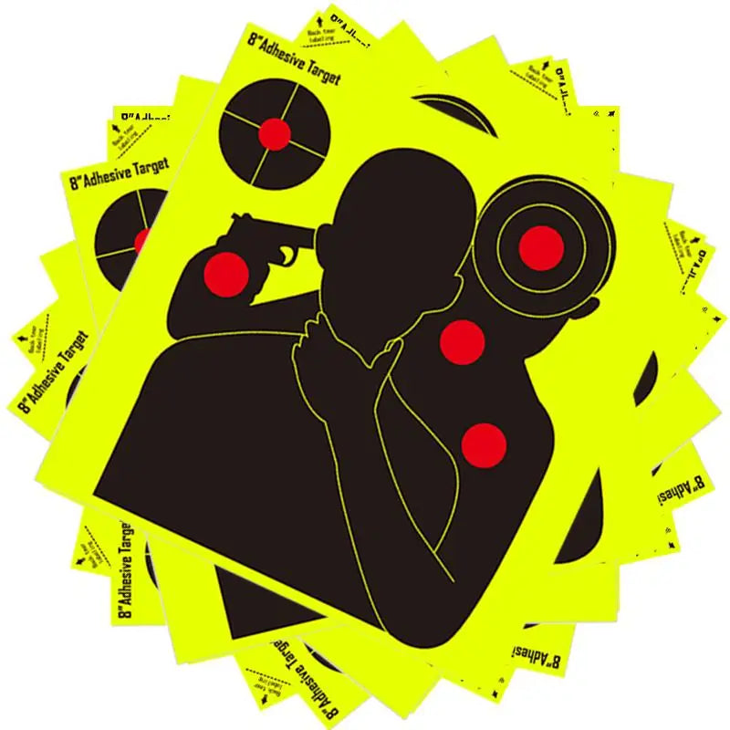 Alvos adesivos fluorescentes 8” (10/30 unid.)